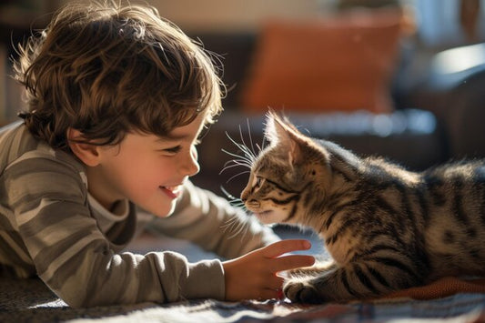 jeune-garcon-souriant-jouant-son-chat-maison